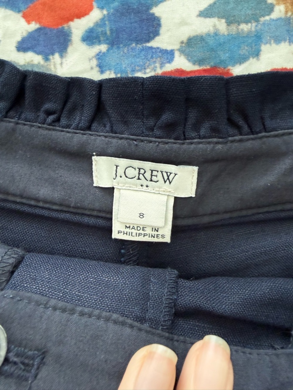 J. Crew Navy High-Waist Shorts with Ruffle Trim - Picture 4 of 5